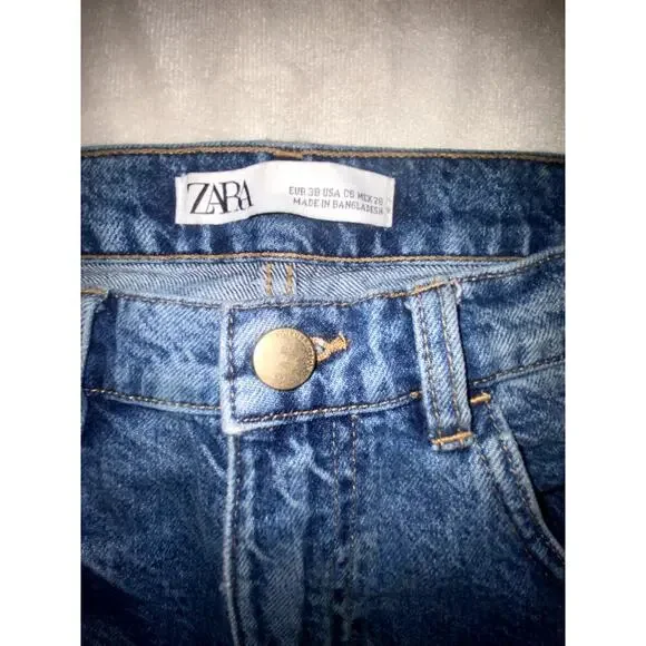Womens Zara Premium Denim Straigh Leg Jeans Size 6 - Picture 4 of 6